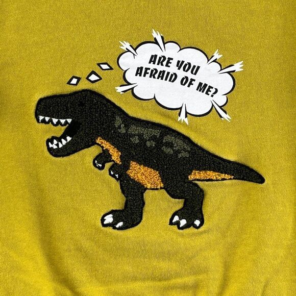 Shoo la Rue Kids 4T Crew Sweatshirt Dinosaur Mustard Yellow - Picture 5 of 10